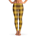 Women's Clueless Yellow All Girls School Prep Plaid Mid-rise Yoga Leggings