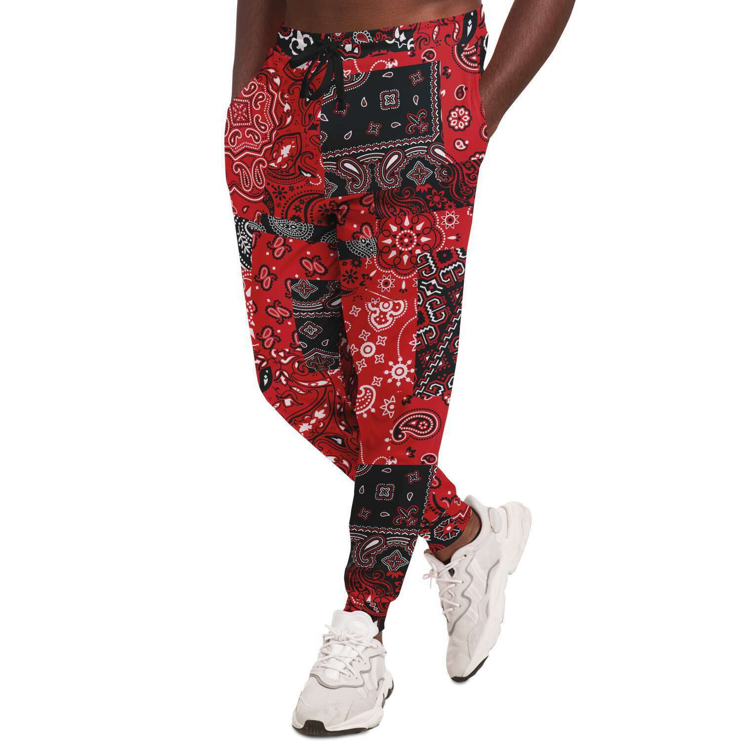 Red Paisley Patchwork Joggers