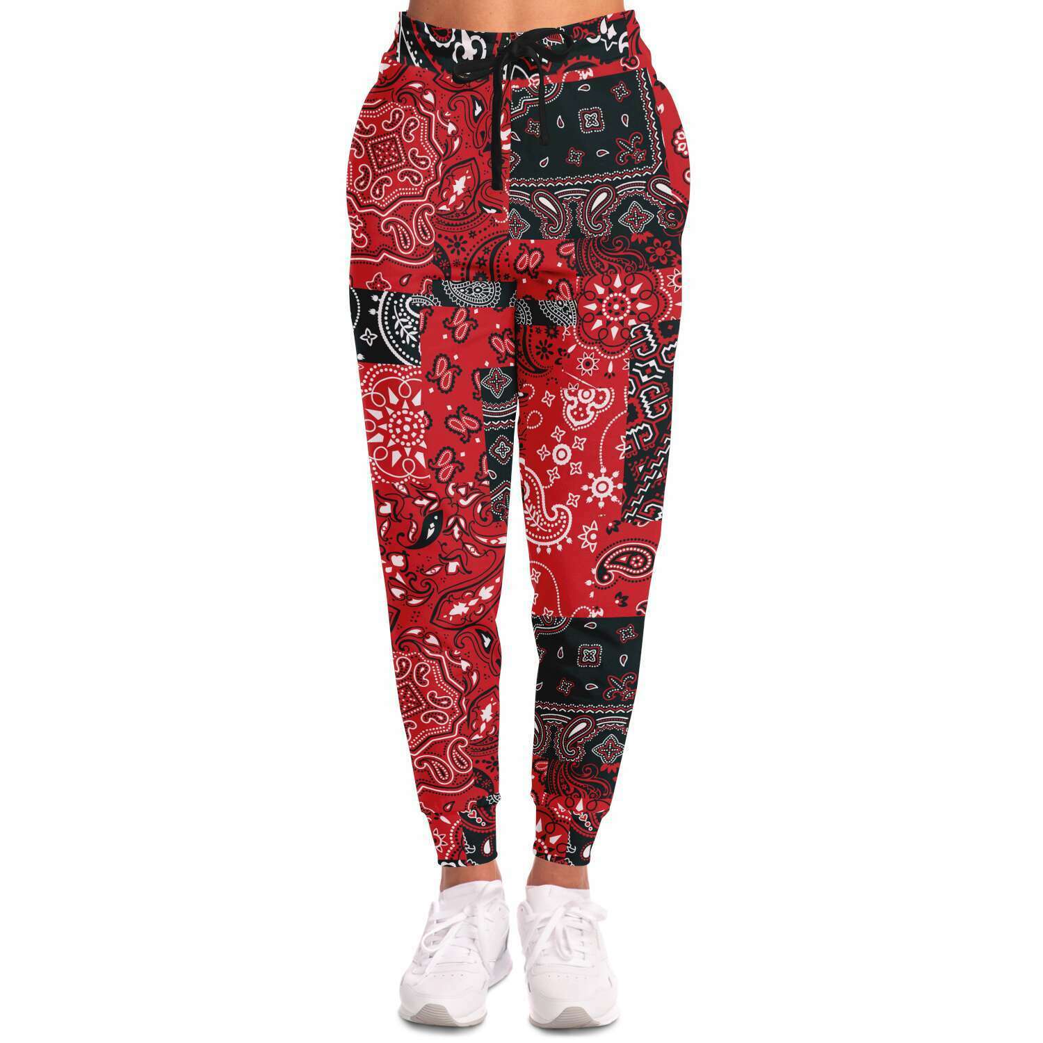 Red Paisley Patchwork Joggers