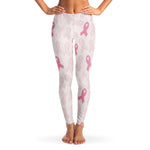 Women's Breast Cancer Awareness Month Pink Ribbons Mid-rise Leggings