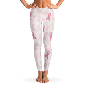Women's Breast Cancer Awareness Month Pink Ribbons Mid-rise Leggings