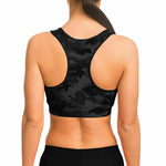 All Black Camo Sports Bra