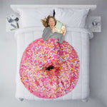 Hot Fresh Pink Glazed Rainbow Sprinkles Donut Micro Winter Blanket