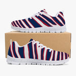 Women's New York Football Navy Blue Red Wild Zebra Stripe Animal Pattern Running Shoes Sneakers