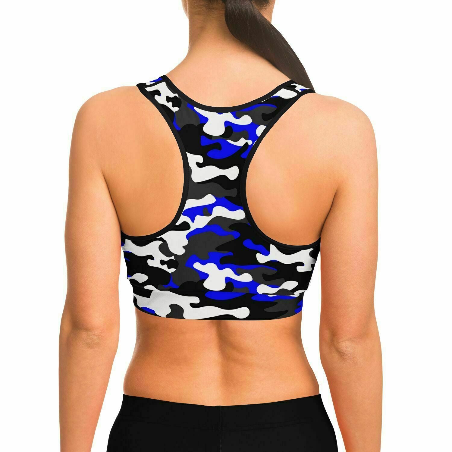 Urban Jungle Blue Camo Sports Bra