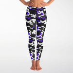 Women's Urban Jungle Purple White Black Camouflage High-waisted Yoga Leggings