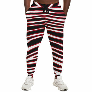 Unisex Atlanta Football Black Red Wild Zebra Stripe Animal Pattern Mid-rise Athletic Joggers