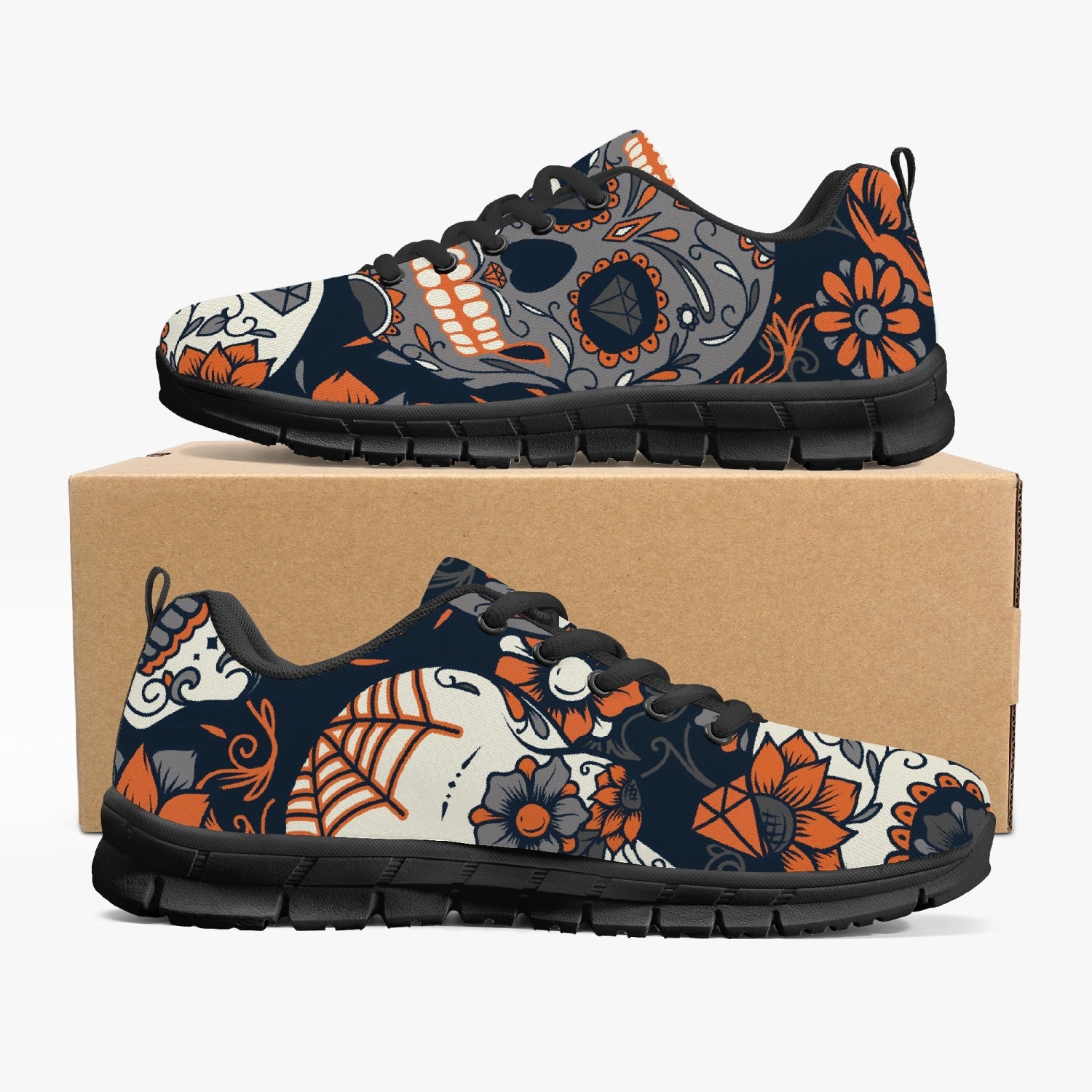 Orange Day Of The Dead Sneakers