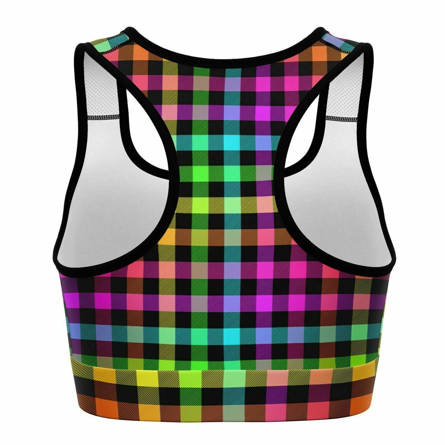 Rainbow Plaid Sports Bra