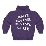 Juicy Purple Grape Unisex Anti Gains Social Club Gym Fitness Weightlifting Powerlifting CrossFit Muscle Hoodie Back