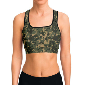 Women's Digital Army Camouflage High-Waisted Yoga Leggings Model Front