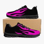 Women's Classic Pink Fire Flames Drip Running Gym Sneakers