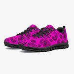 Women's Pink Black Paisley Bandana Gym Workout Running Sneakers Overview