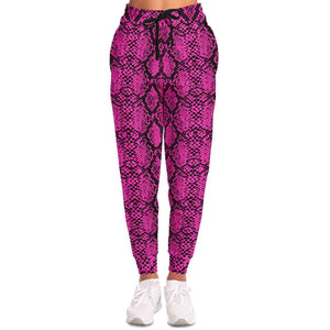 Unisex Pink Snakeskin Pattern Joggers