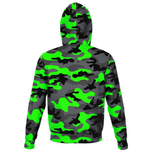 Lime green store camo hoodie