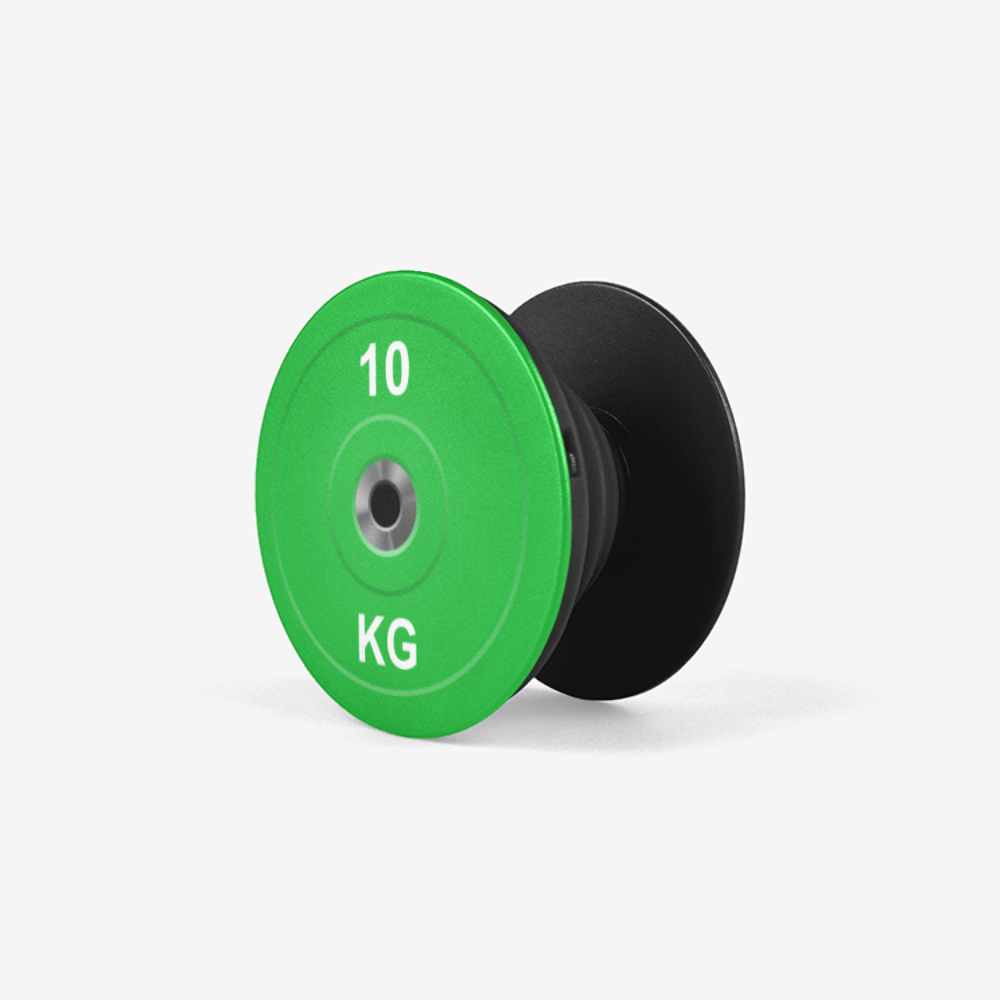 Green 10 KG Olympic Weight Powerlifter Competition Popsocket Side Black