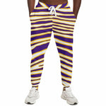 Women's Minnesota Football Purple Gold Wild Zebra Stripe Animal Pattern Athletic Joggers