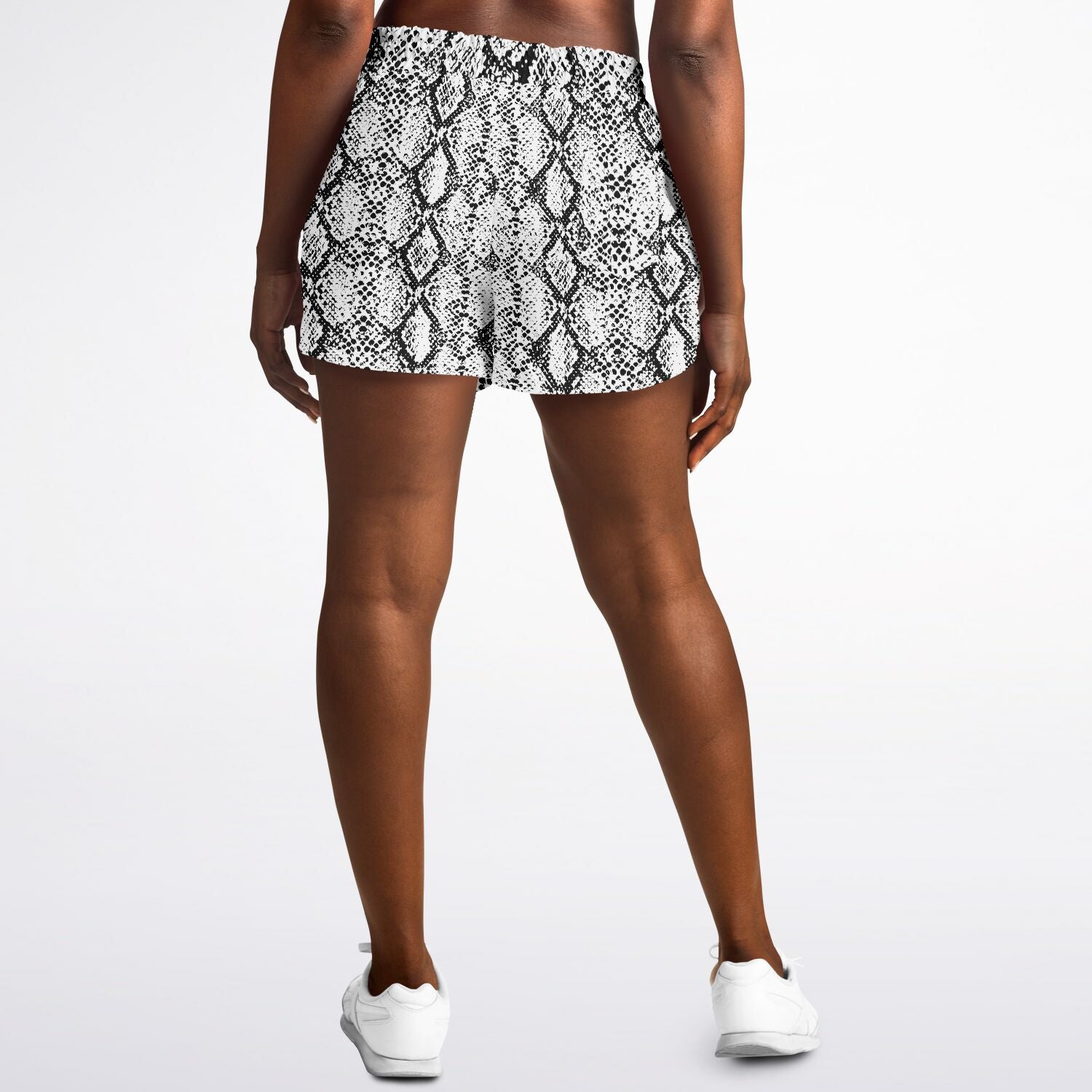 White Snakeskin Running Shorts