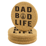 Funny Dad Bod Life Beer Beverage Drink Cork Coasters Stack Front