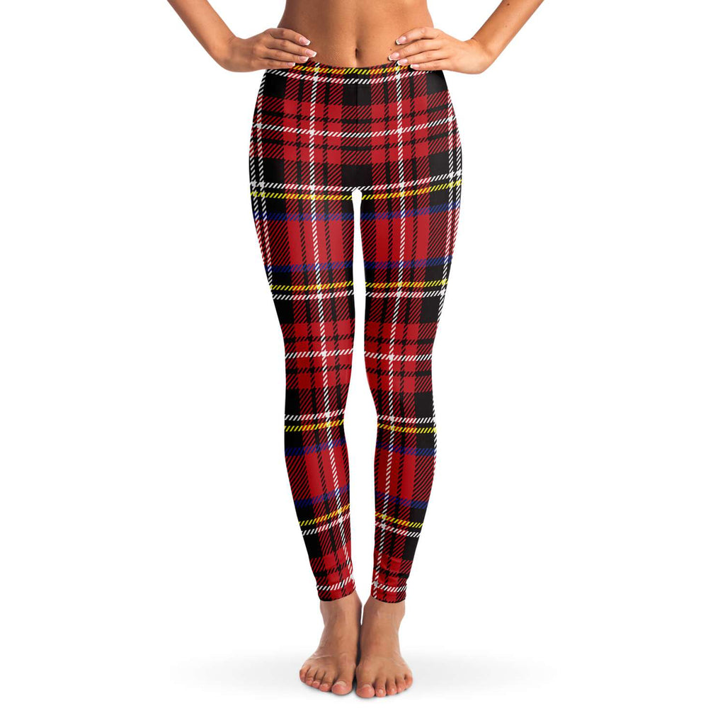 Women's Punk Rock Plaid Mid-rise Yoga Leggings
