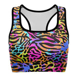 Women's Wild Zoo Animals Print Athletic Sports Bra