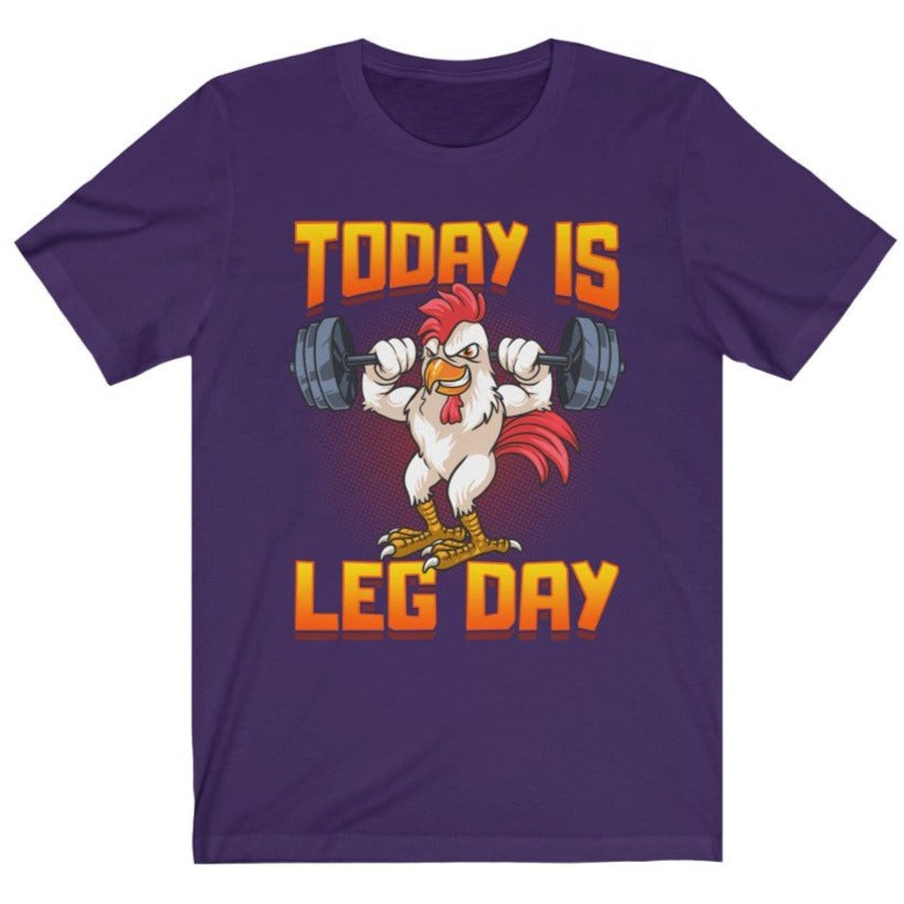 Funny Men's Today Is Leg Day Chicken Legs Squats T-Shirt Purple