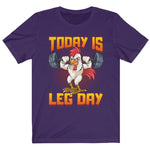 Funny Men's Today Is Leg Day Chicken Legs Squats T-Shirt Purple