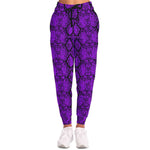 Unisex Purple Snakeskin Pattern Joggers