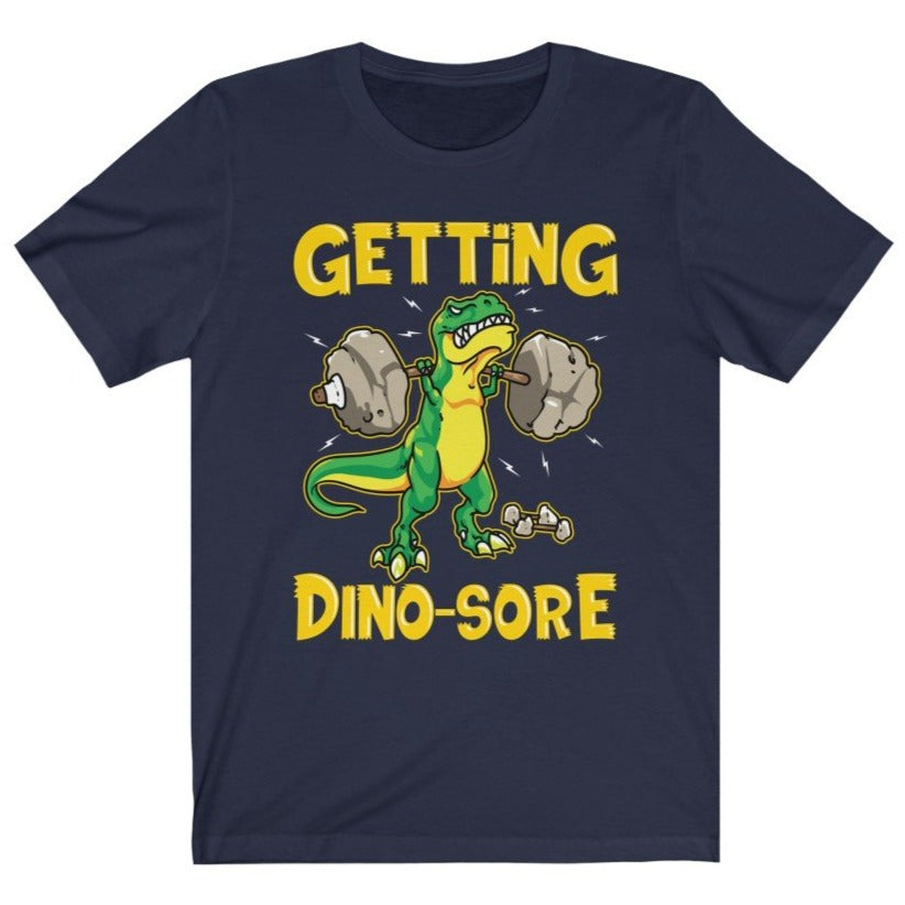 Funny Men's Getting Dino-Sore Leg Day Squats T-Shirt Navy