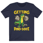 Funny Men's Getting Dino-Sore Leg Day Squats T-Shirt Navy