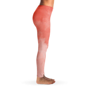 Women's Orange Creamsicle Tequila Sunset Tie-Dye Mid-rise Yoga Leggings Right