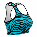 Blue Eye Of The Tiger Sports Bra