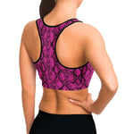 Pink Snakeskin Sports Bra