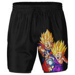 Men's 2-in-1 Goku Gohan Father Son Super Saiyan Kamehameha Anime Gym Shorts