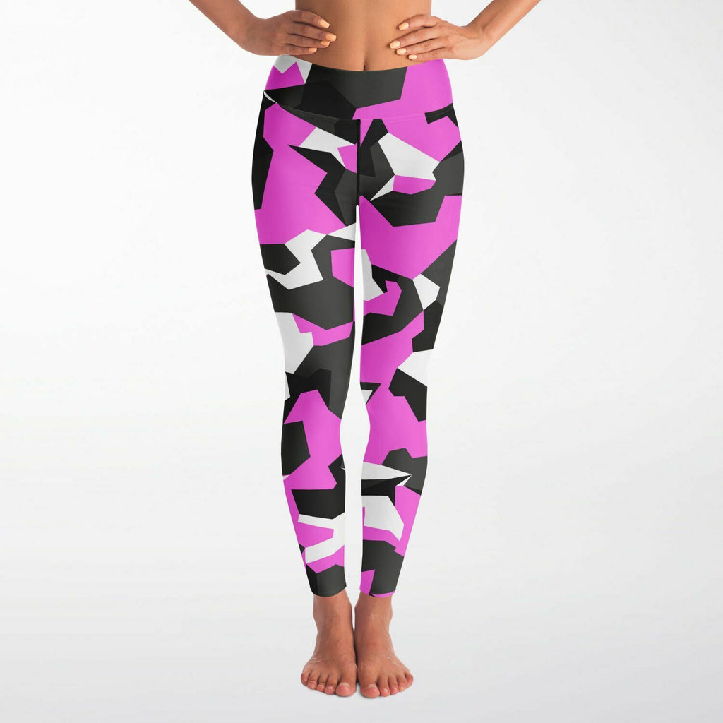 Women's M90 Black Pink Modern Soldier Urban Warfare Camouflage High-waisted Yoga Leggings