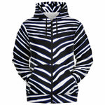 Unisex Baltimore Football Black Purple Wild Zebra Stripe Animal Pattern Zip-Up Hoodie