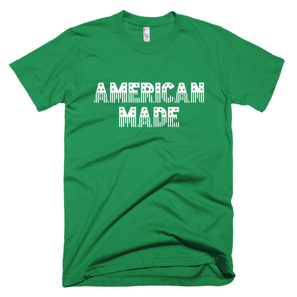 Green White American Made Strong Gym Fitness Weightlifting Powerlifting CrossFit T-Shirt