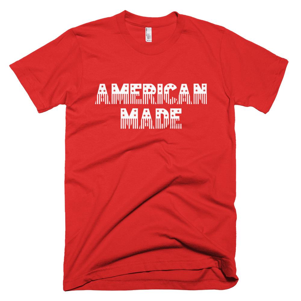 Red White American Made Strong Gym Fitness Weightlifting Powerlifting CrossFit T-Shirt