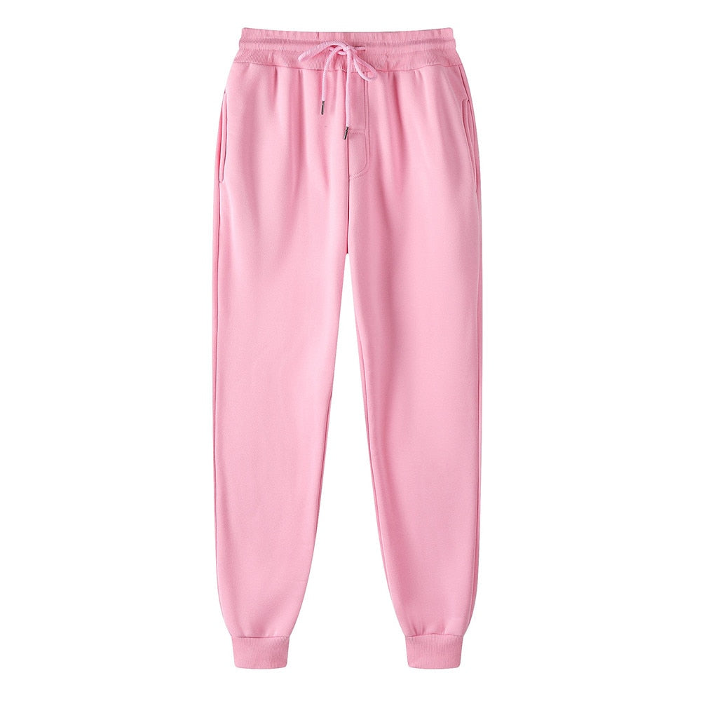 Unisex Men's Women's Solid Pink Color Fleece Joggers Dump Covers
