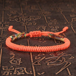 Unisex Handmade Lucky Buddhist Peach Tibetan Prayer Adjustable Paracord Bracelet Jewelry