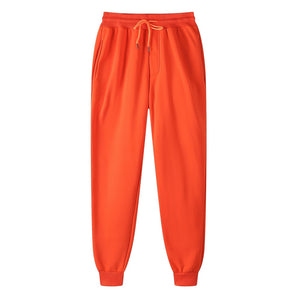 Unisex Men's Women's Solid Safety Orange Color Fleece Joggers Dump Covers