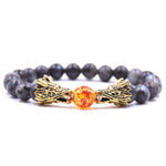Handmade 19 CM Dragonhead Fireball Charm Black Flash Natural Stone Bracelets Jewelry