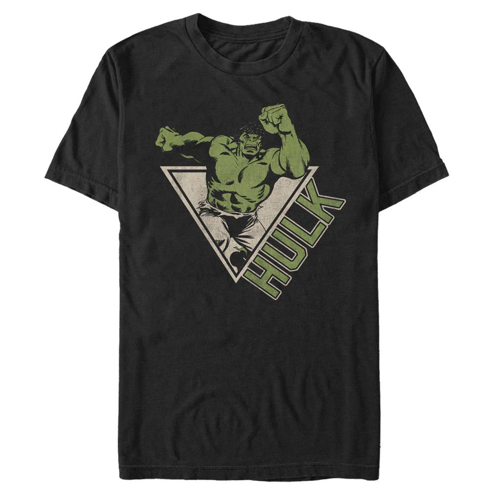Men's Black Retro Vintage Distressed Marvel Hulk Power Gym T-Shirt