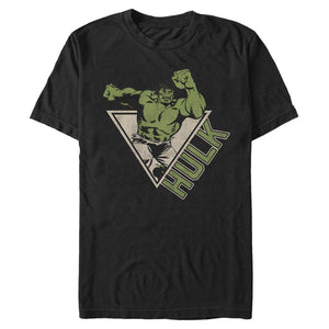 Men's Black Retro Vintage Distressed Marvel Hulk Power Gym T-Shirt