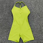 Yellow Green Jumpsuit Shorts