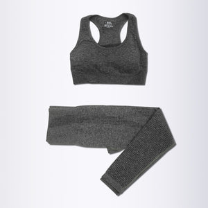 Women's 2 Piece Seamless Dark Grey Yoga Activewear Set