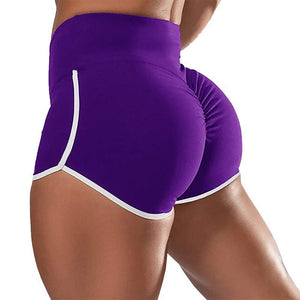Women's Purple High-waisted Classic Old School Gym Muscle Mommy Squats Push Up Hotpants Shorts