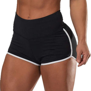 Women's Black High-waisted Classic Old School Gym Muscle Mommy Squats Push Up Hotpants Shorts