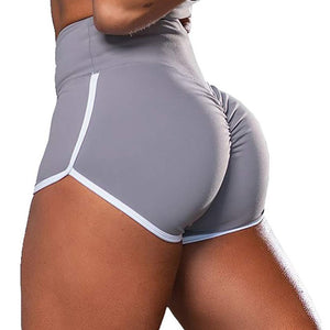 Women's Grey High-waisted Classic Old School Gym Muscle Mommy Squats Push Up Hotpants Shorts