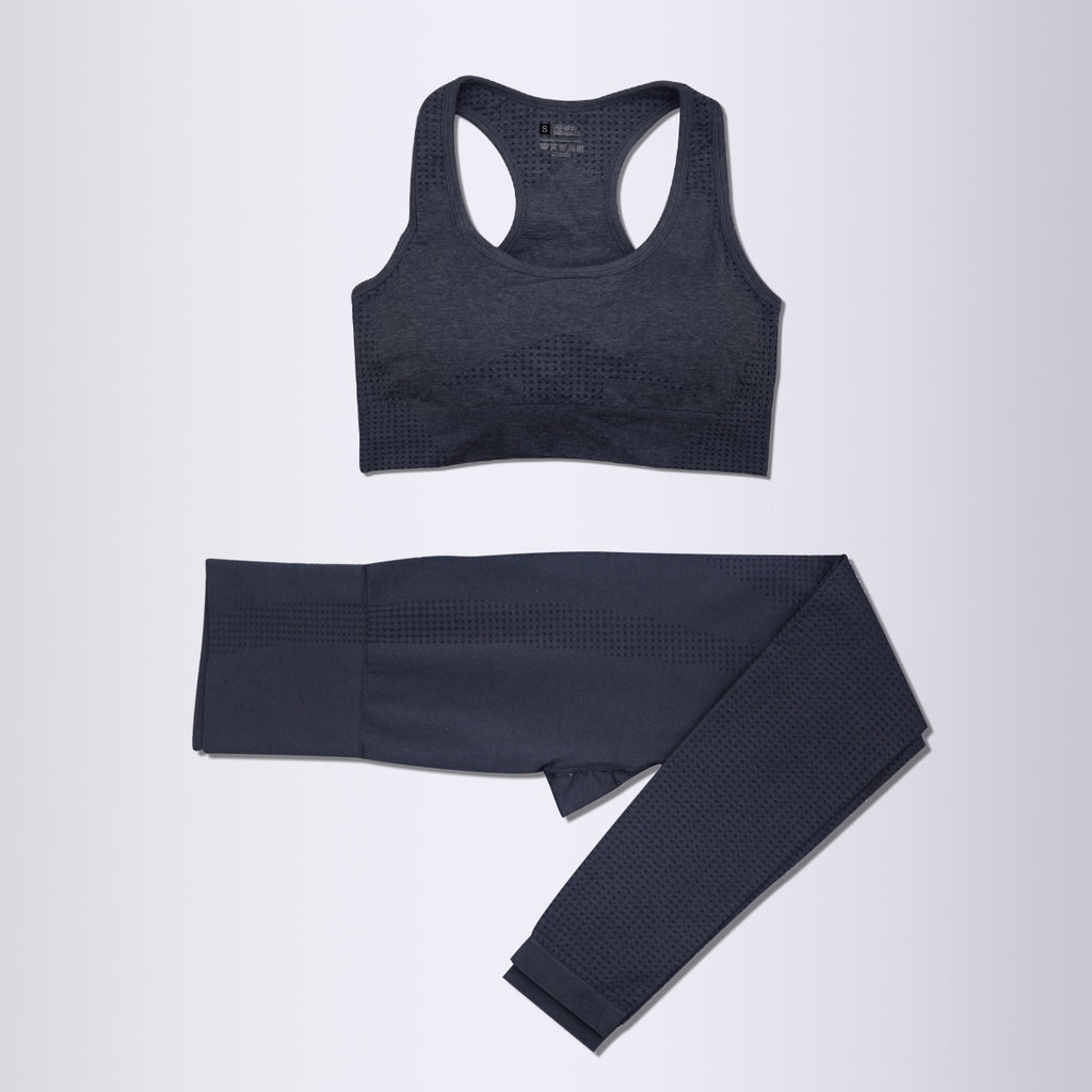 Women's 2-Piece Seamless Black Yoga Activewear Set